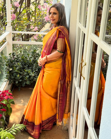 EE-X14924 Mustard Rawsilk Saree