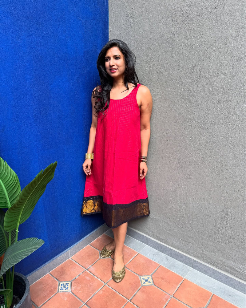 EE-V00448 Pink Sungudi Cotton Dress – sakhifashions