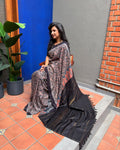 EE-X11325 Ajrakh BlockPrinted Kanchi