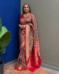 EE-X07930 Kanchi Kalamkari Sari