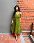 EE-V00447 Green Sungudi Cotton Dress