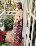 EE-X15289 Burgundy Tussar Sari
