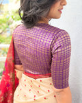 BL-X15911R Purple Banarsi Blouse
