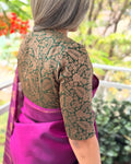 BL-X15914R Green Banarsi Blouse