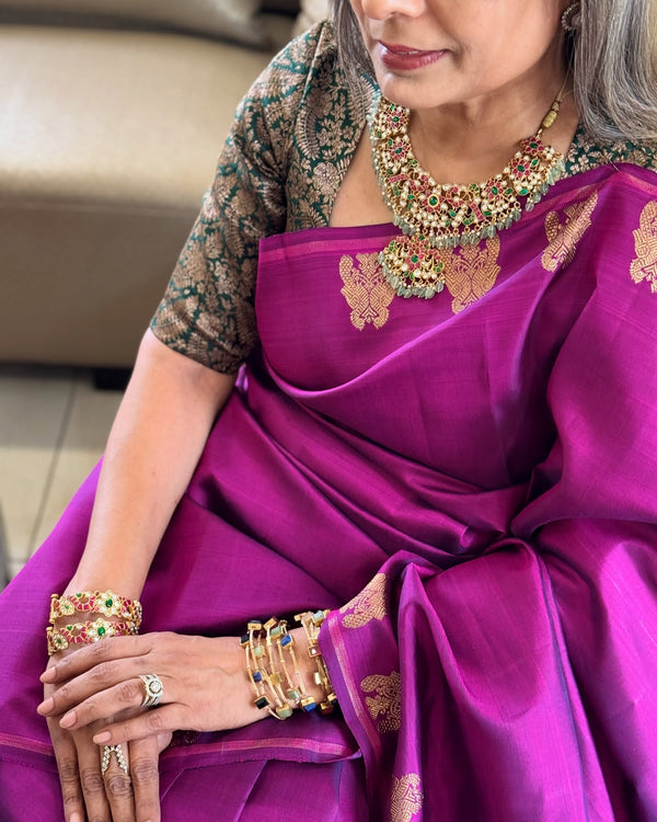 EE-X16810 Purple Kanchi Saree