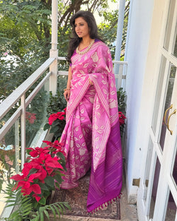 EE-X12212 Lilac Kanchi batik sari