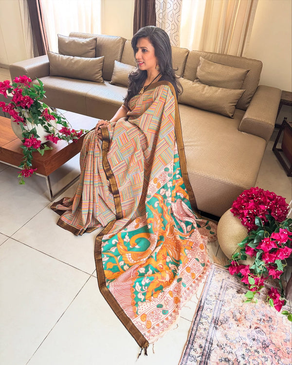 EE-X16298 Kalamkari Sari