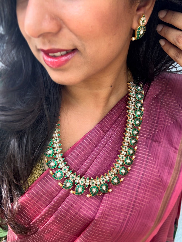 EE-Y00678 Pink Green Kanchi Sari