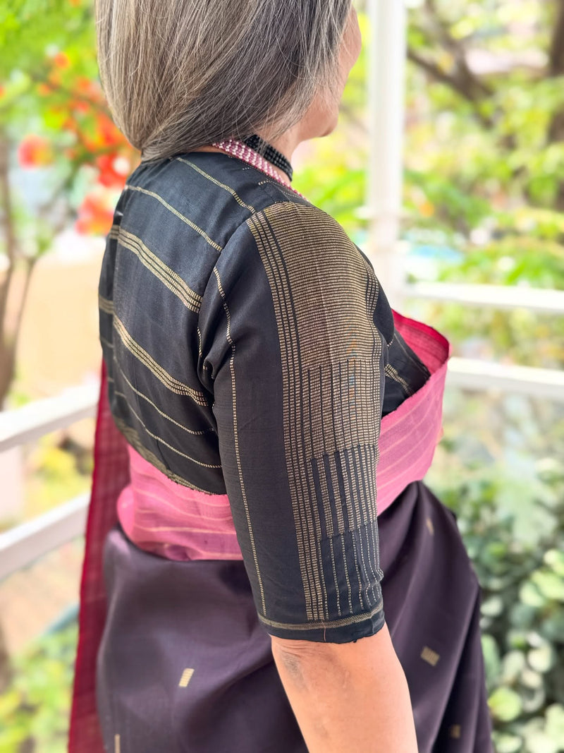 EE-Y00677 Brown Pink Kanchi Sari