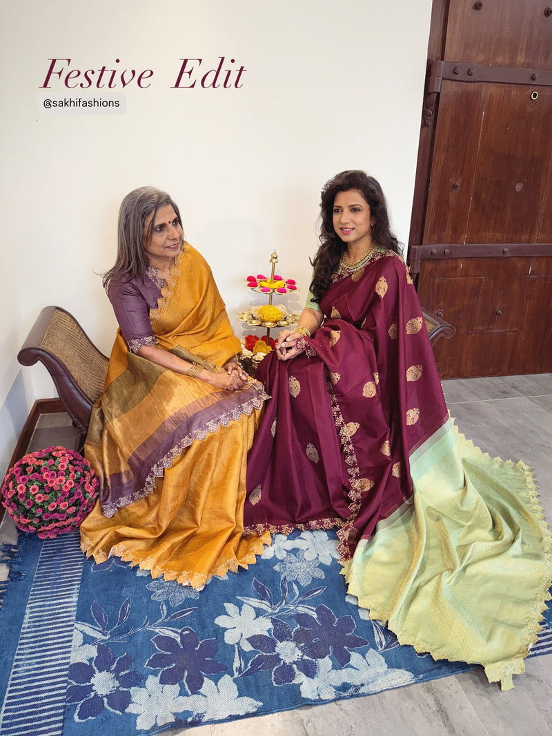 EE-X10965 Maroon Kanchi sari