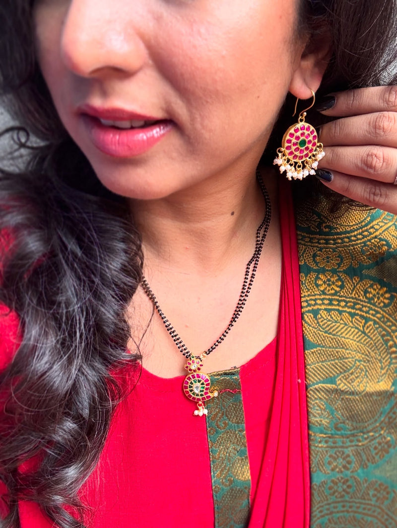 EE-W06217 Red Green SariDress