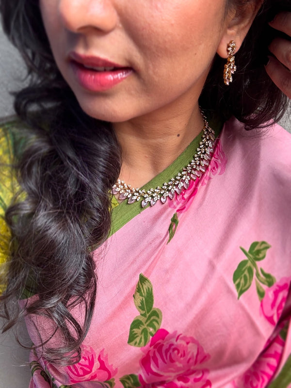 EE-Y03151 Pink floral Kanchi Sari