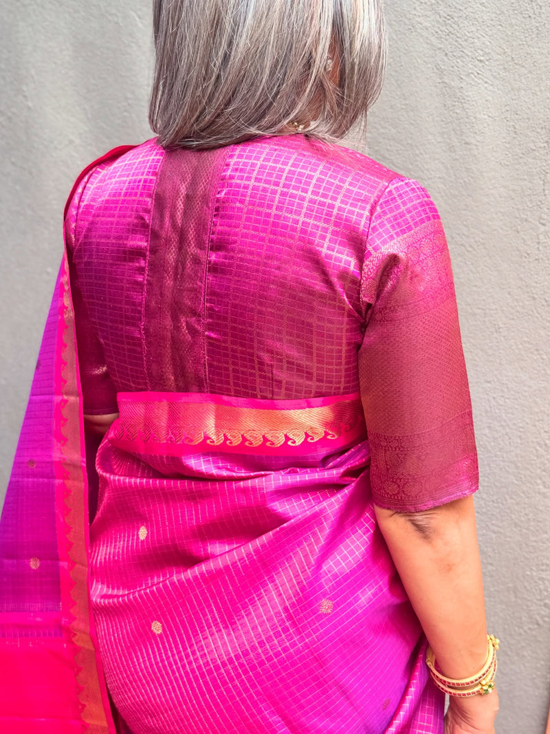 EE-Y02945 Pink Kanchi Sari