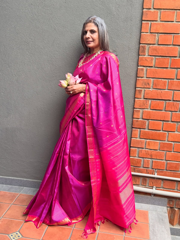EE-Y02945 Pink Kanchi Sari
