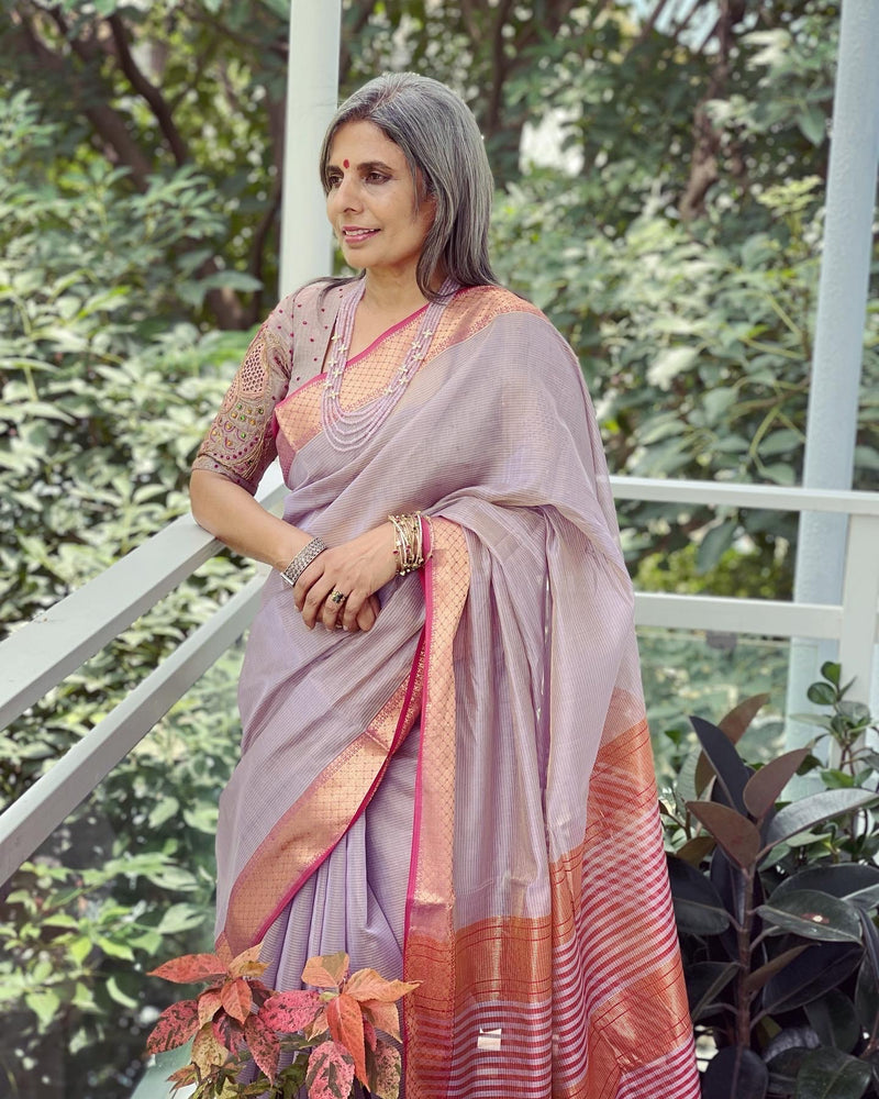 EE-W08631 Lilac Maheshwari Saree
