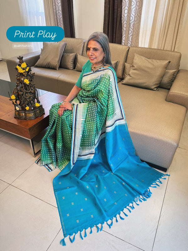 EE-X12211 Printed Kanchi Saree