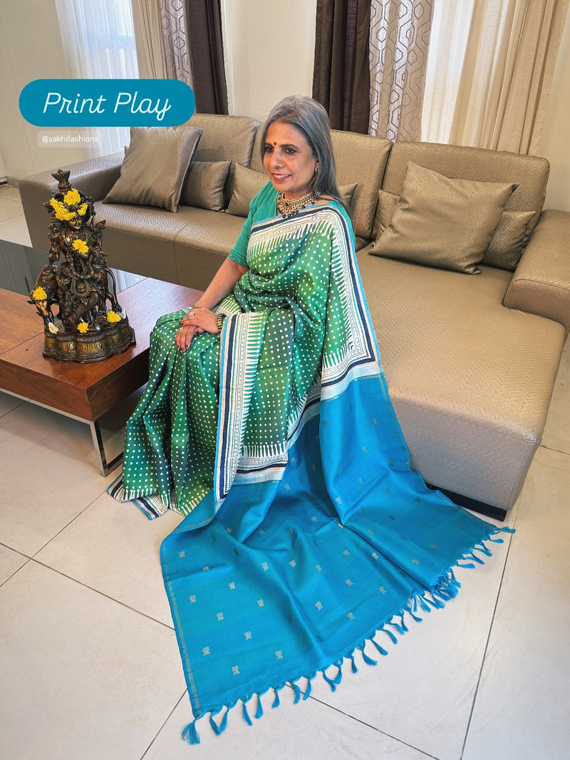 EE-X12211 Printed Kanchi Saree