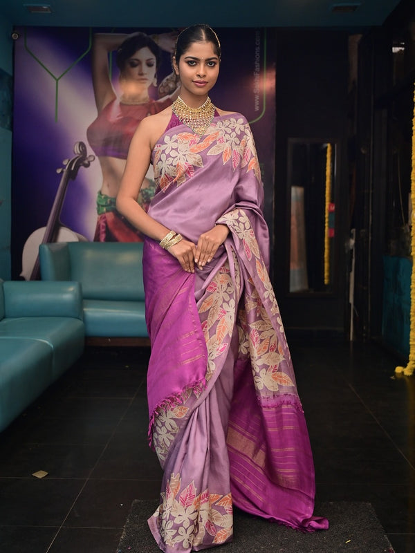EE-Y06765 Lilac Kanchi batik sari