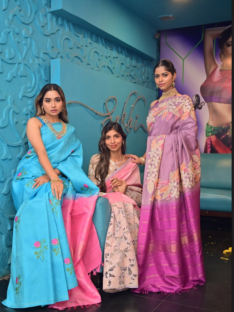 EE-Y06765 Lilac Kanchi batik sari