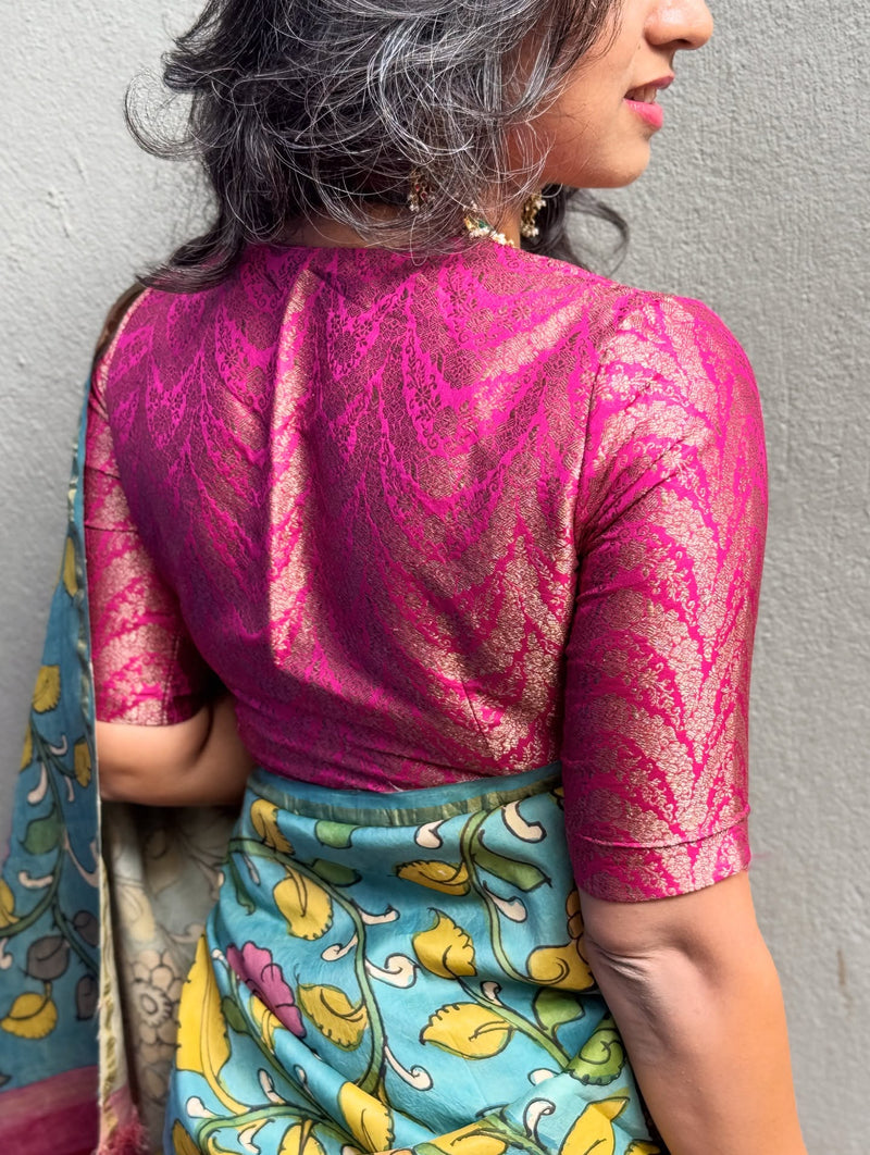 EE-Y08955 Kalamkari Kanchi Silk