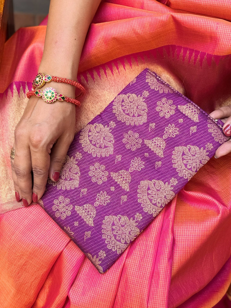 EE-Y05305 Pink Orange Check Kanchi