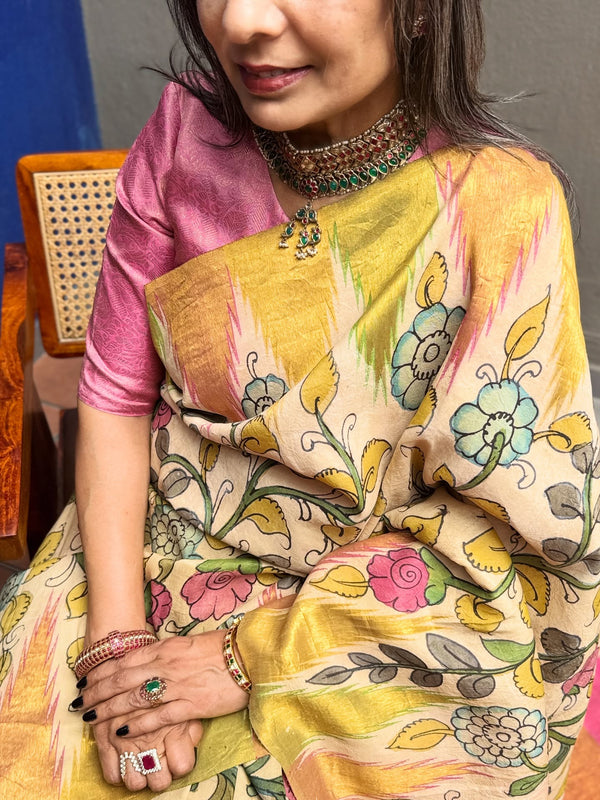 EE-Y08958 Kalamkari Kanchi Silk