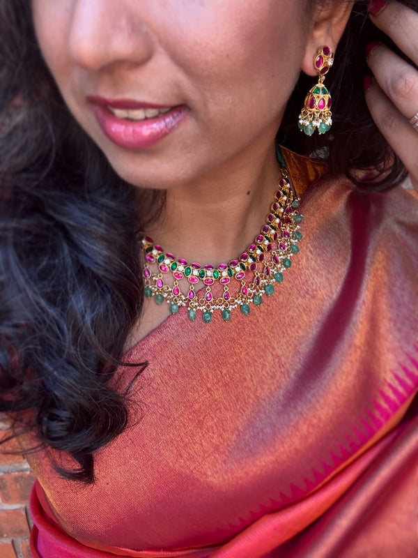 EE-Y05305 Pink Orange Check Kanchi