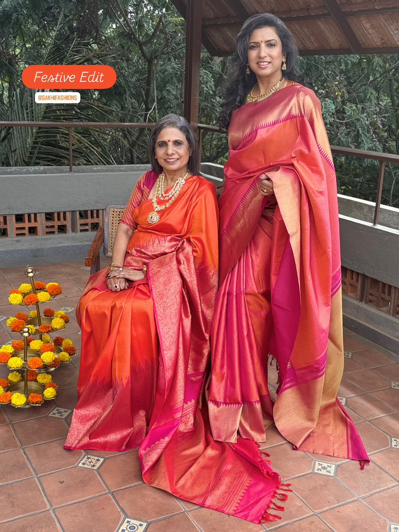 EE-Y05305 Pink Orange Check Kanchi