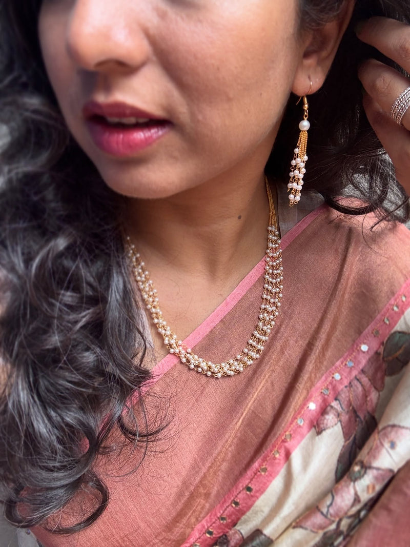 EE-Y09942 Peach Floral Tussar Sari