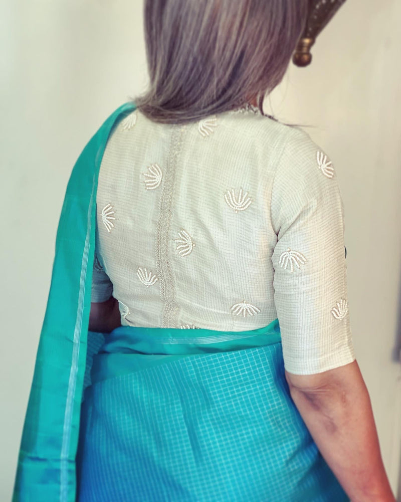 EE-W06069 Blue Kanjeevaram Saree