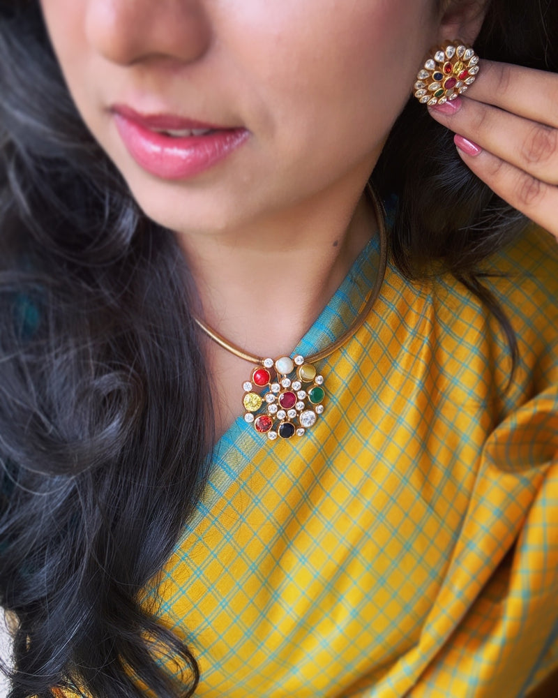 EE-W17603 Yellow Check Kanjeevaram