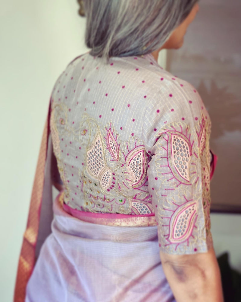 EE-W08631 Lilac Maheshwari Saree
