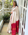 EE-X00660 Cream Check Kanjeevaram