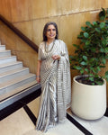 EE-W12615 Silver Black Tissue Chanderi
