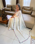 EE-X02671 White Cotton Saree