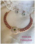 AJ-Z03071 Ruby Diamante Necklace set