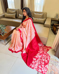 EE-W12465 Red Batik Silk Sari
