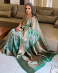 EE-X00716 Green Organza sari