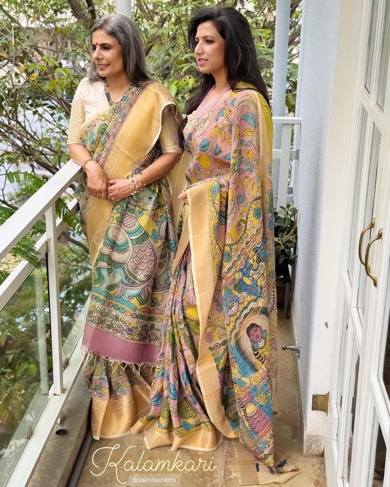 EE-X00818 Kalamkari Tissue Tussar Silk