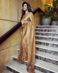 EE-W13200 Gold Tissue Sari