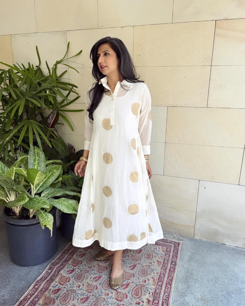 EE-X187291 Cream Cotton Dress