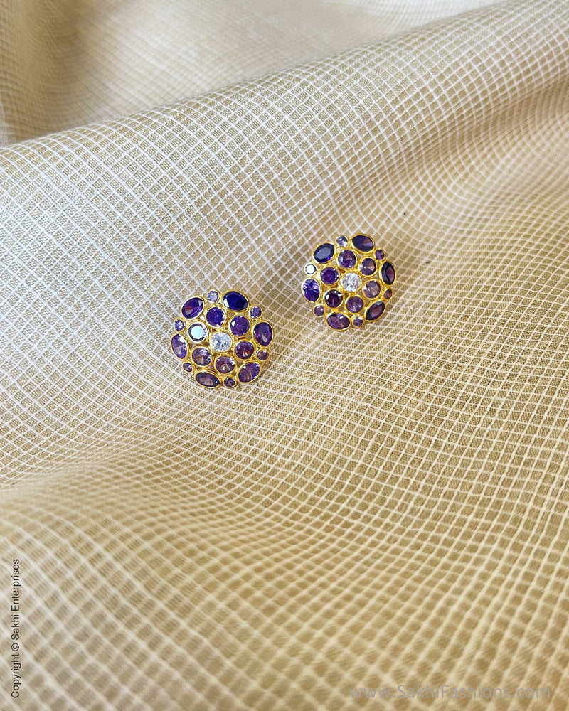 AG-W23734 Purple stud Earring