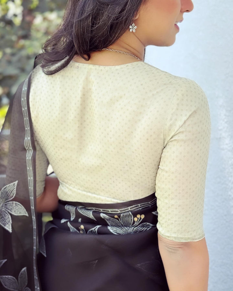 BL-W16476 Silver Tissue Blouse