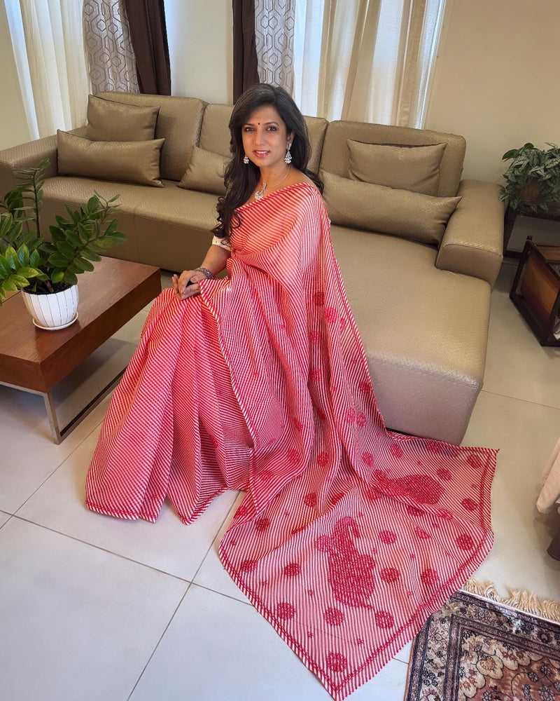 EE-W17425 Red Kota saree