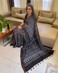 EE-W12176 Ajrakh Maheshwari Saree
