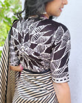 BL-W13812 Black Batik silk Blouse