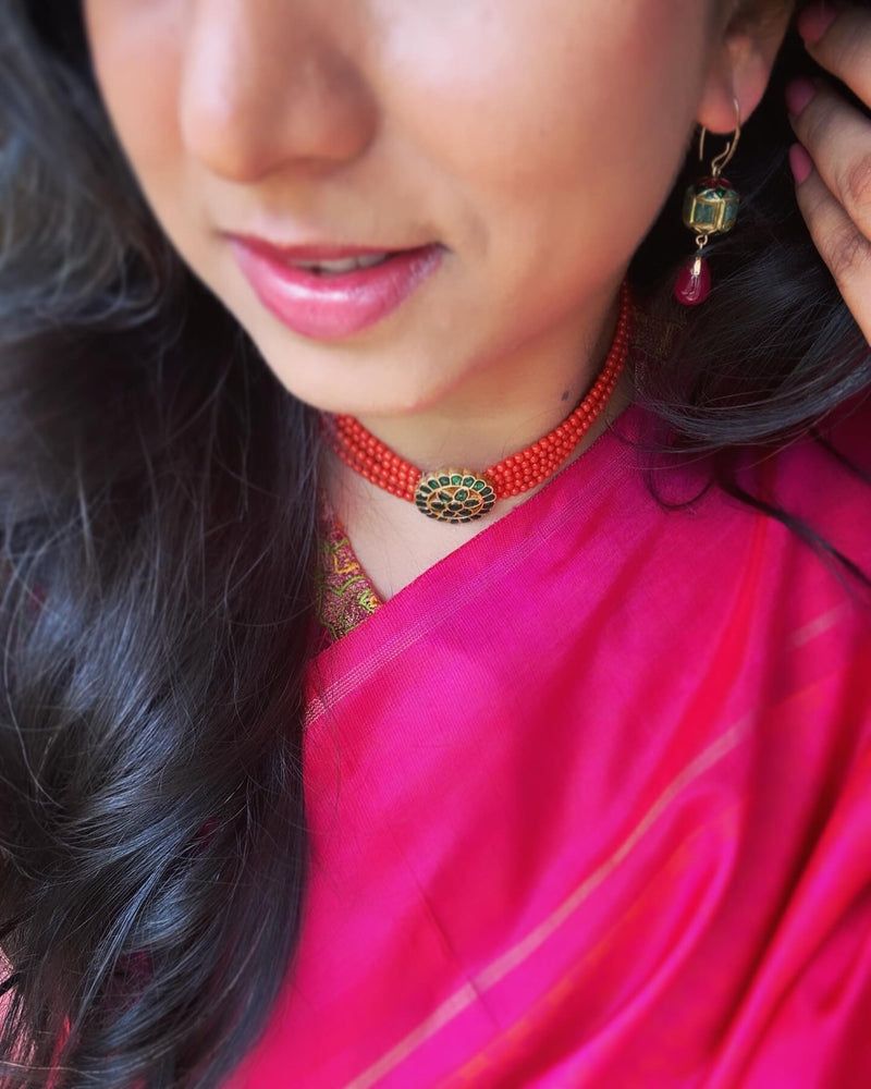 EE-W18554 Pink Payadi Kanchi