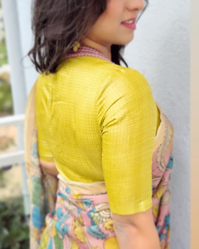 EE-X00818 Kalamkari Tissue Tussar Silk