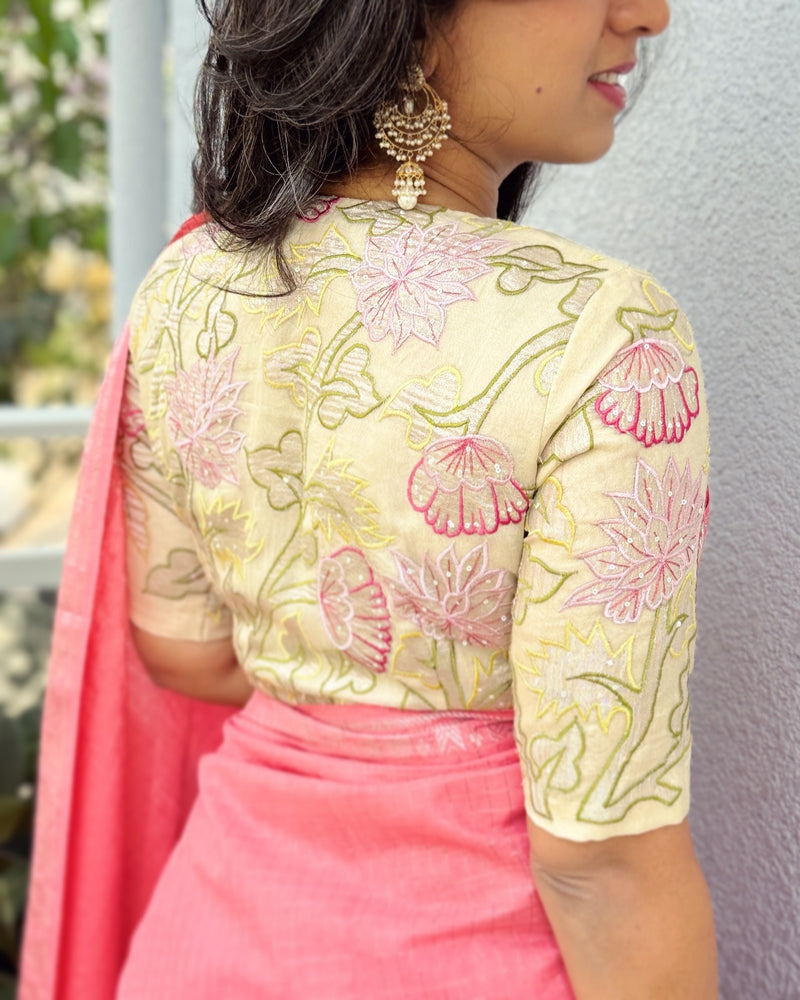 BL-X11194 Organza Applique blouse