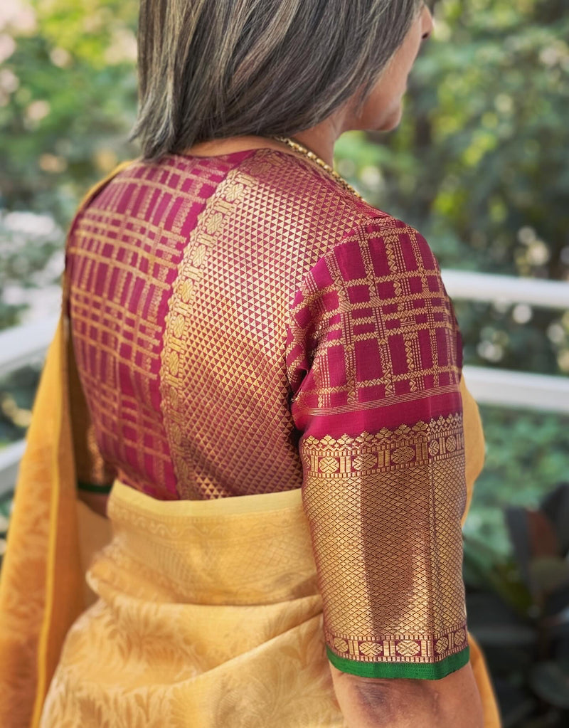 BL-W08215 Kanchi Maroon Brocade Blouse